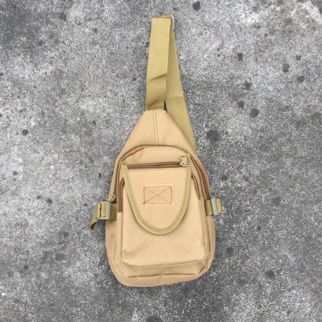 Tactical Army Fan Chest Bags Packbags Sports Waist Bags Tan