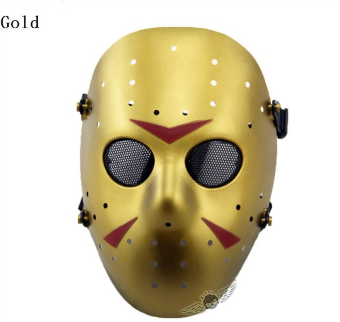 Tactical Jungle Paintball Airsoft Full Face Mask Gold - Click Image to Close