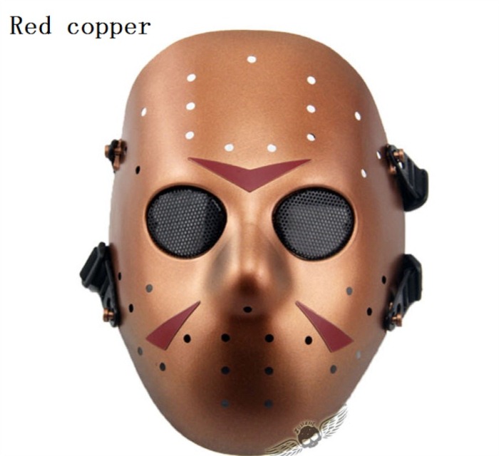 Tactical Jungle Paintball Airsoft Full Face Mask Red Copper