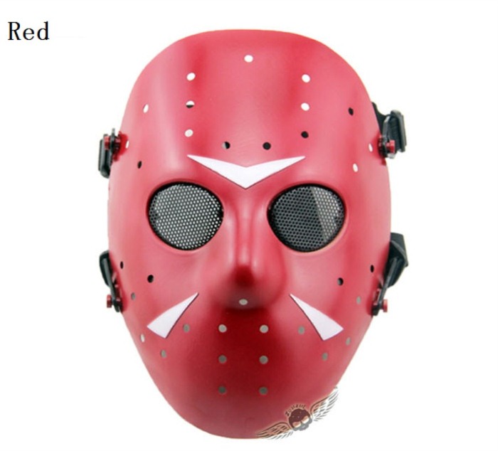 Tactical Jungle Paintball Airsoft Full Face Mask Red