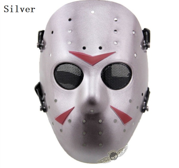 Tactical Jungle Paintball Airsoft Full Face Mask Sliver - Click Image to Close