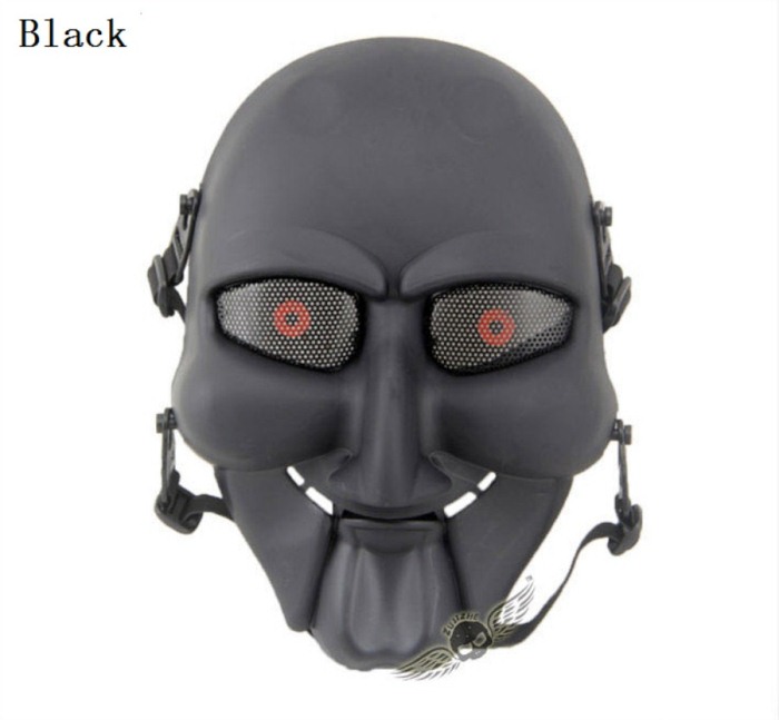 Chainsaw Killer Movie Tactical Paintball Full Face Mask Black - Click Image to Close