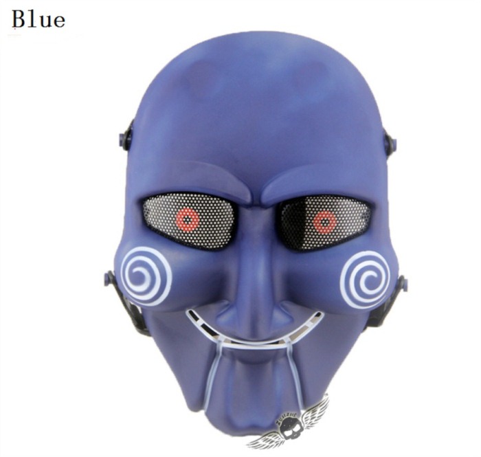 Chainsaw Killer Movie Tactical Paintball Full Face Mask Blue - Click Image to Close