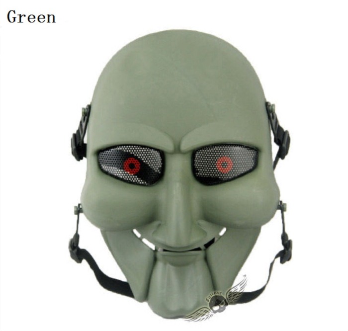 Chainsaw Killer Movie Tactical Paintball Full Face Mask Green - Click Image to Close