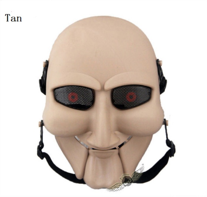 Chainsaw Killer Movie Tactical Paintball Full Face Mask Tan