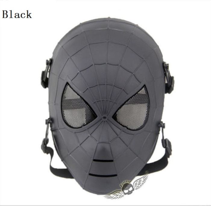 Tactical Military Army Paintball Skull Full Spider Mask Black