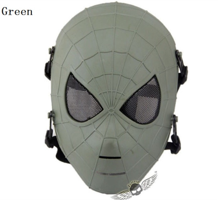 Tactical Military Army Paintball Skull Full Spider Mask Green