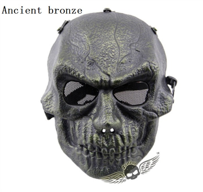 Army Paintball Skull Full Hunting Tactical Military Mask Bronze - Click Image to Close