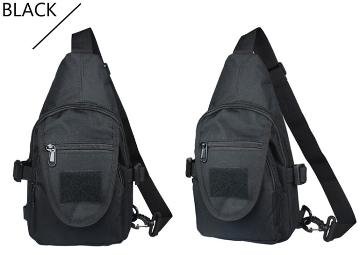 Tactial Oxford Meterial Chest Packbags Shoulder Bags Black - Click Image to Close