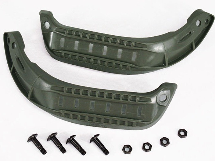 ARC Casque Helmet Rail System for MICH Helmet Side Rail Green - Click Image to Close