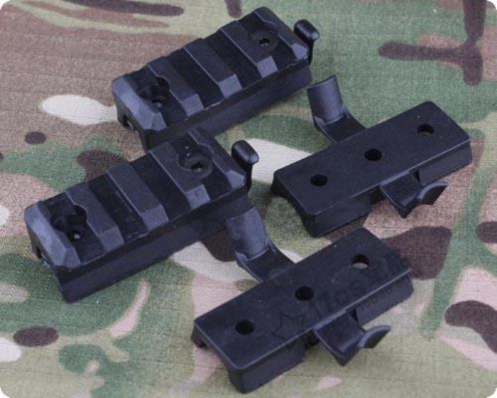 Good Quality Plastic Mount Set For OPS Helmet Rail Black