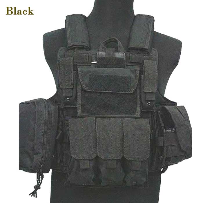 1000D Large Tactical MOLLE Vest Black Perfect for Airsoft