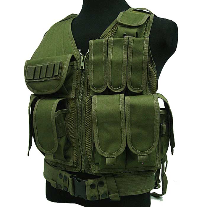 Mesh Tactical Military Vest Molle Combat Airsoft Protective Vest OD - Click Image to Close