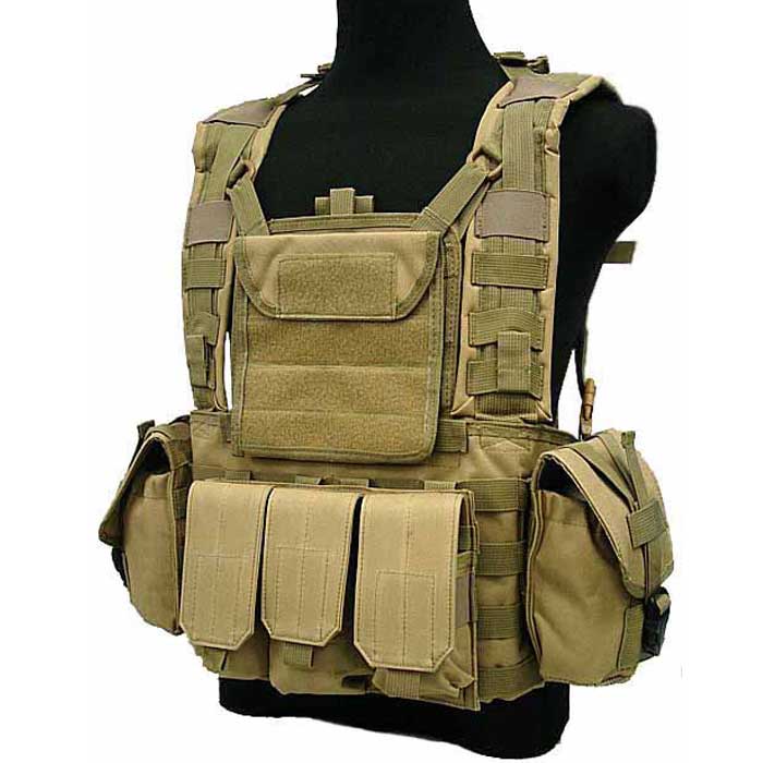 Military Tactical Molle Vest Airsoft Combat Vest RRV Water Bag TAN - Click Image to Close