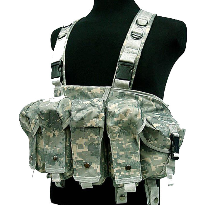 Tactical Chest Rig Vest Double AK Mag Pouches Assault Combat Vest AC