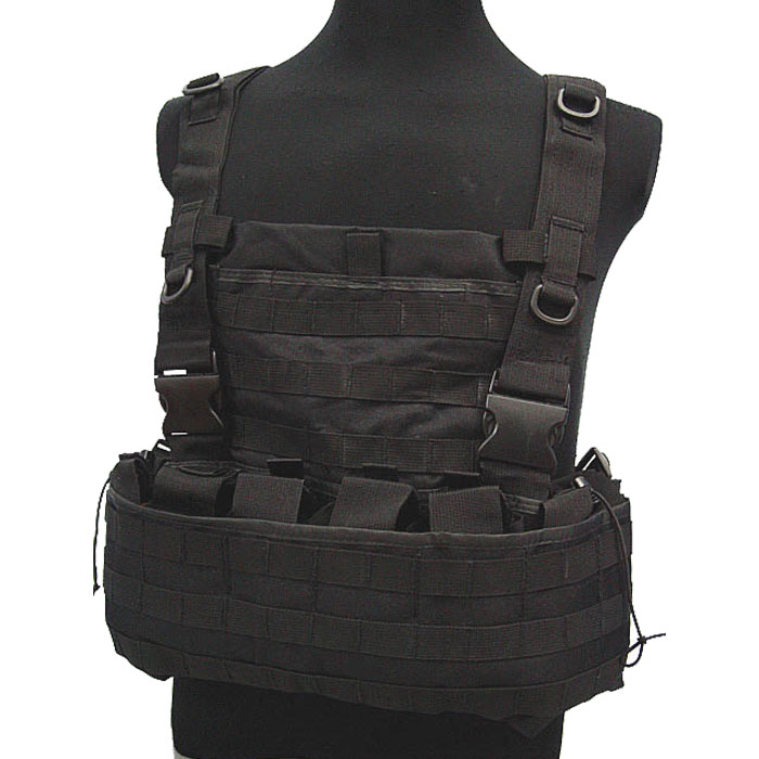 Tactical Module Vest Military Combat Molle Vest w Water Bag Pouch BK