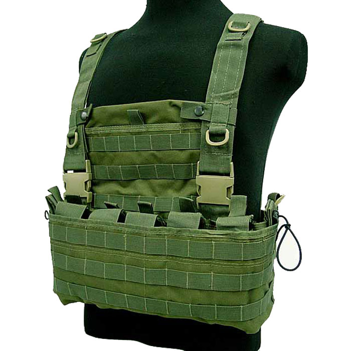Tactical Module Vest Military Combat Molle Vest w Water Bag Pouch OD
