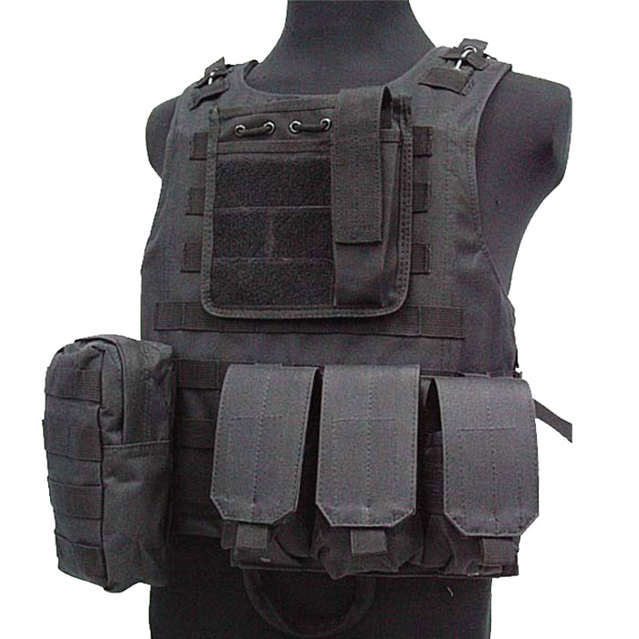 Military Vest Molle Combat Amphibious Tactical Assault Vest w Mag BK - Click Image to Close